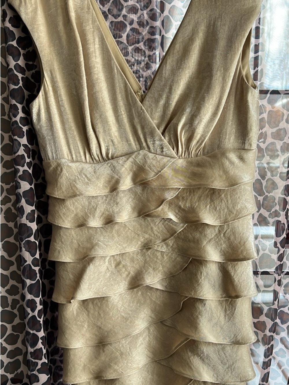 Jessica Gold Tiered Ruffle Midi Dress